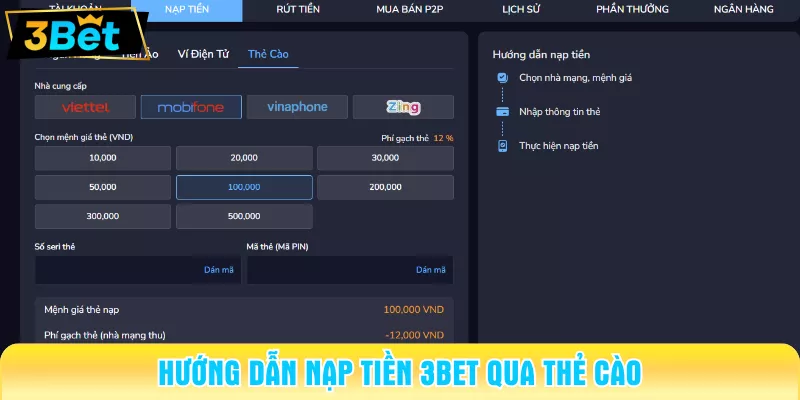 Nạp tiền 3BET
